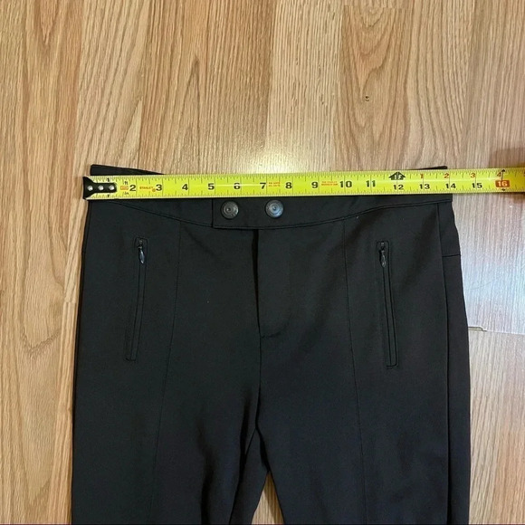 Vince Ponte Knit Tab Front Mid Rise Skinny Pants Viscose Blend Dark Brown Sz 4 - Picture 10 of 13